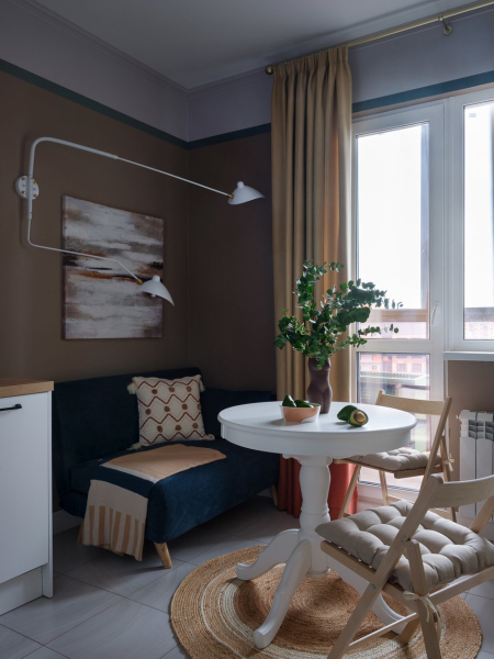 Цветная квартира 37 м² с элементами парижского стиля