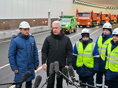 Сергей Собянин открыл новый автомобильный тоннель под путями МЦД-4